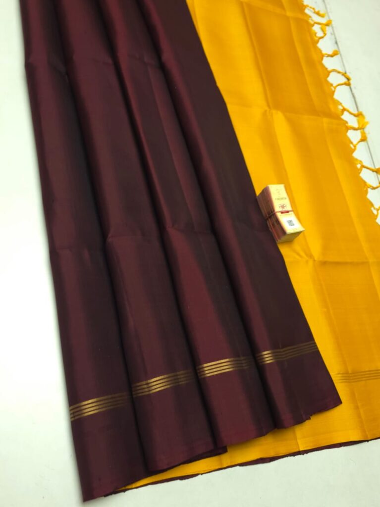 Maroon Yellow Soft Silk Saree